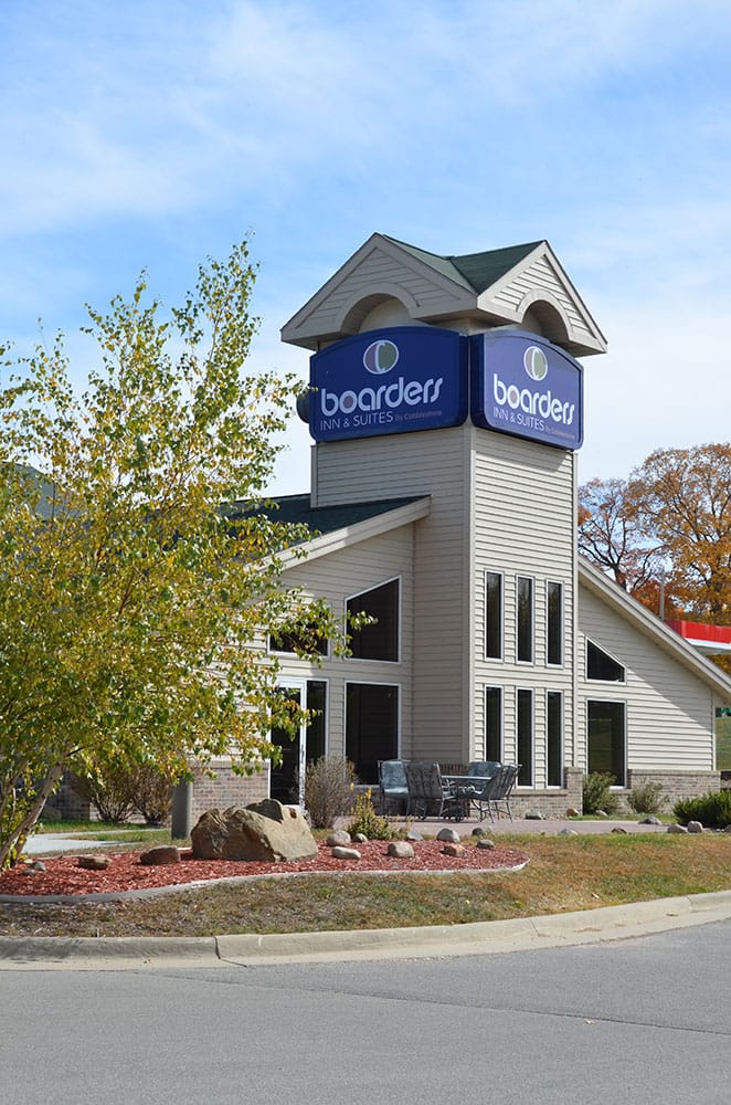 exterior of a boarders inn and suites